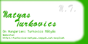 matyas turkovics business card